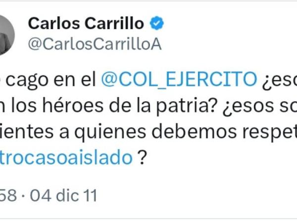 Tweet de Carlos Carrillo