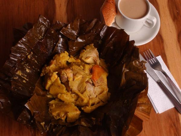 Tamal con chocolate