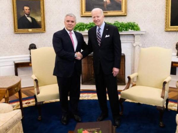 Los presidentes Iván Duque y Joe Biden en la Casa Blanca.