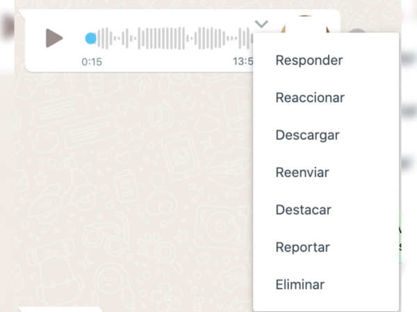 Aquí se puede descargar un audio de Whatsapp en formato MP3