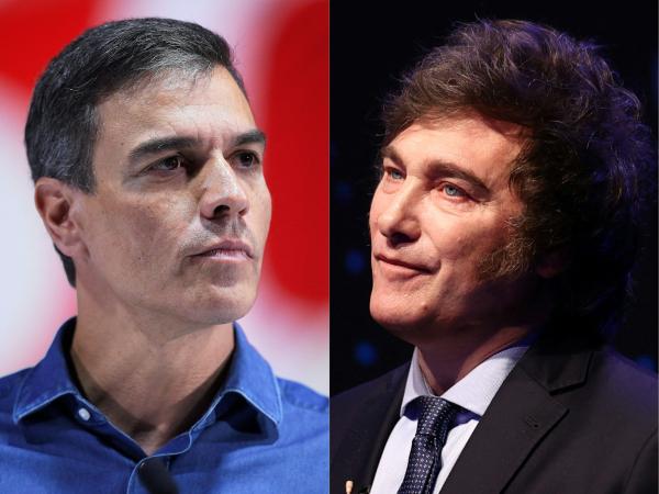 Pedro Sánchez y Javier Milei