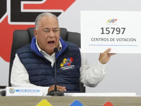 Elvis Amoroso, presidente del Consejo Nacional Electoral (CNE) de Venezuela