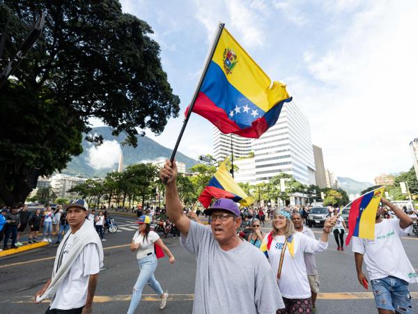 Protestas en Caracas contra los resultados de las presidenciales