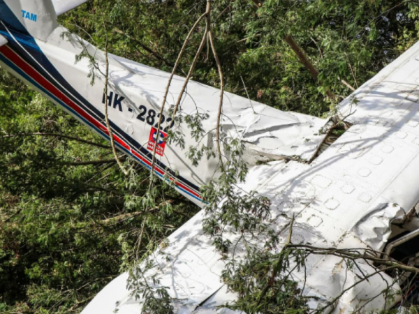 Accidente de avioneta registrado este lunes en Chía