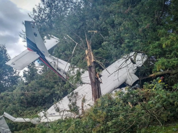 Accidente de avioneta registrado este lunes en Chía