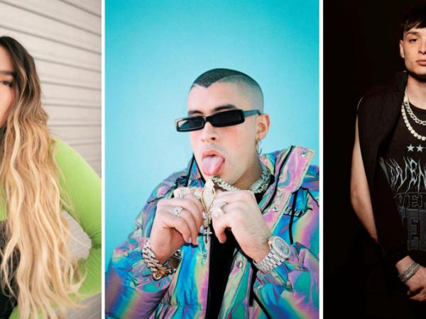 Bad Bunny (i), Karol G (c) y Peso Pluma