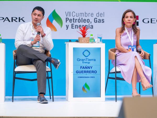 Director de Hidrocarburos, Adwar Casallas, y la comisionada de la Creg, Fanny Gutiérrez