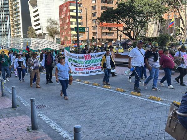 Protesta de mineros y campesinos