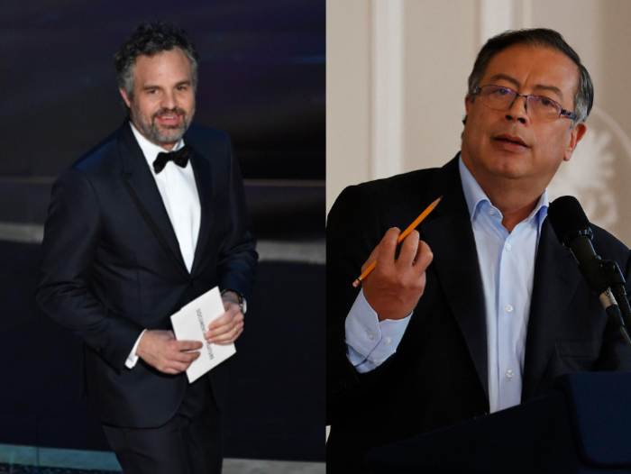 El actor Mark Ruffalo y el presidente Gustavo Petro