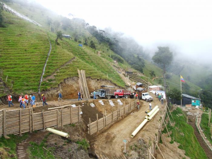 Esta panorámica en la vereda La Luisa, en Cajamarca, muestra la zona donde la empresa  Anglogold Ashanti realiza la exploración