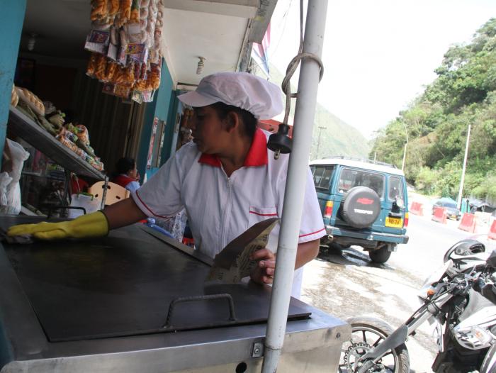 comerciantes de la vía al Llano