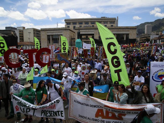 Marchas día del trabajo Bogotá