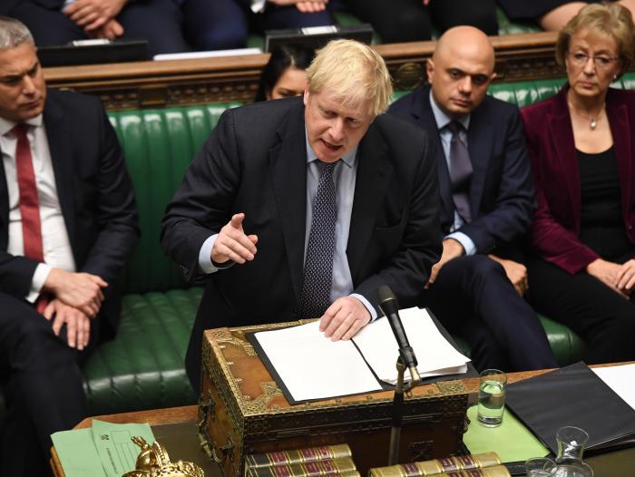 Boris Johnson en el parlamento británico.