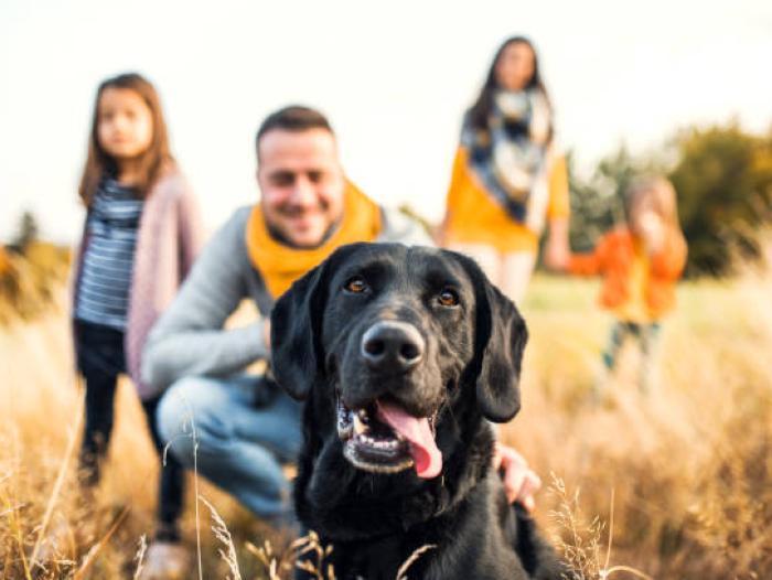 Familia con su perro