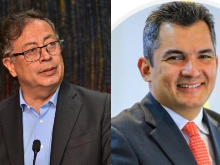 El presidente de Colombia, Gustavo Petro, y el presidente del CNE, Alfonso Cam