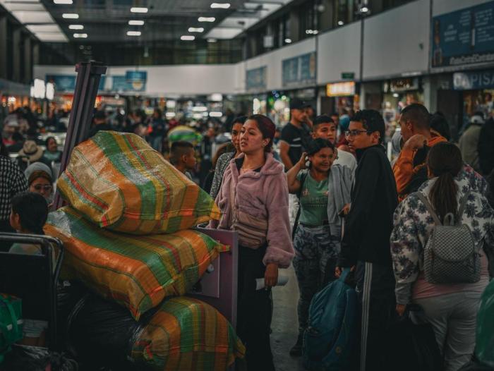 Pasajeros en el Terminal de Transporte de Bogotá