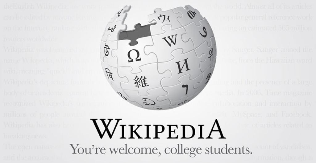 Wikipedia, bienvenido, estudiante colega.