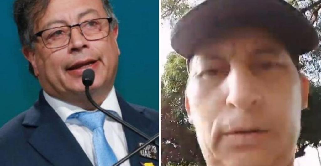 El presidente Gustavo Petro y el hombre que lo amenazó