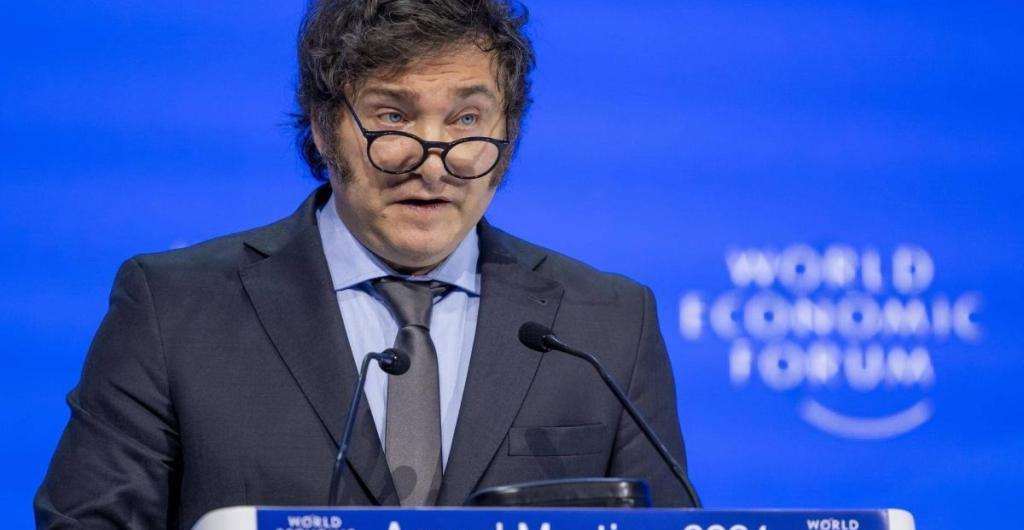 Javier Milei, presidente de Argentina, en Davos.