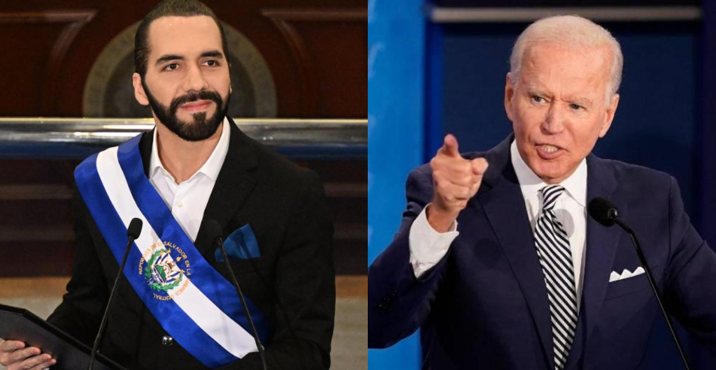 Nayib Bukele, presidente reelecto de Chile y Joe Biden, presidente de Estados Unidos