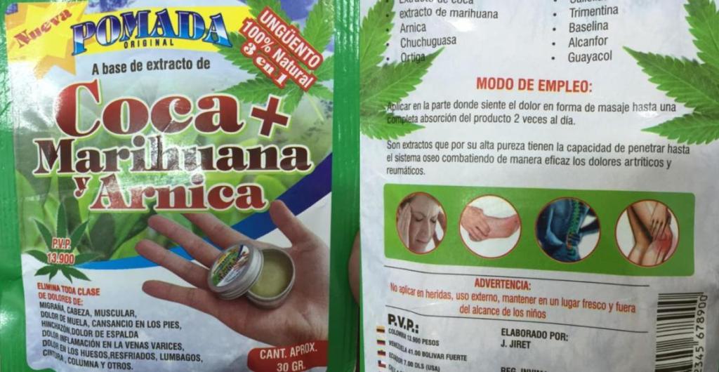 Pomada de coca y marihuana