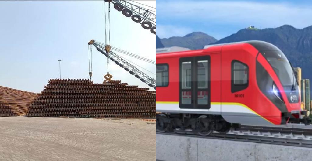 Rieles de la primera línea del Metro de Bogotá