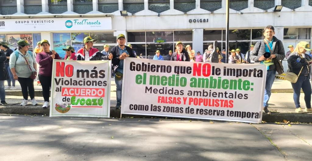 Protesta de mineros y campesinos