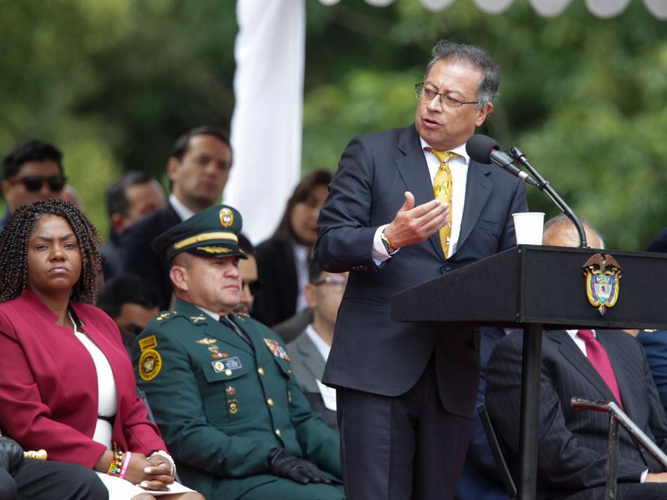 Presidente Gustavo Petro en la celebración del aniversario de la Batalla de Boyacá